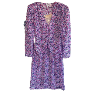 Vintage 80’s Floral Long Sleeve Dress